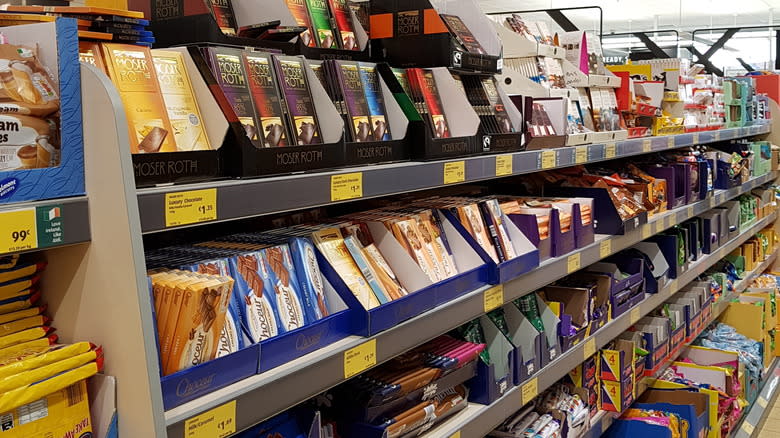 Aldi candy aisle in store