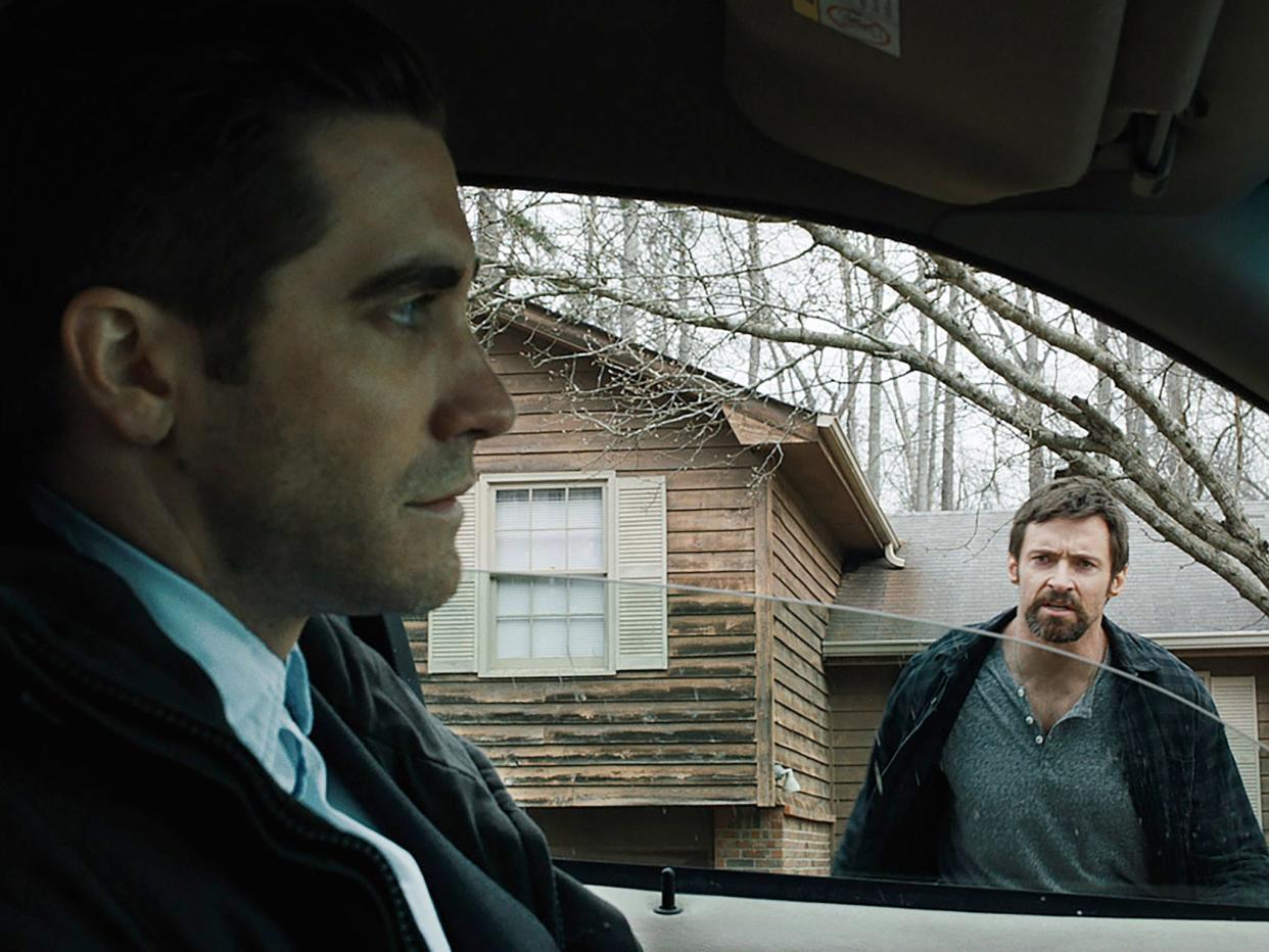 Jake Gyllenhaal and Hugh Jackman in 'Prisoners' (Warner Bros)