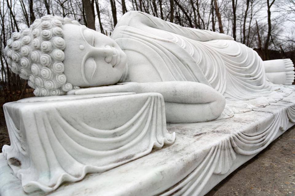 A large Buddha is part of the sculpture garden Thursday, Feb. 9, 2023 at Phap An Temple.