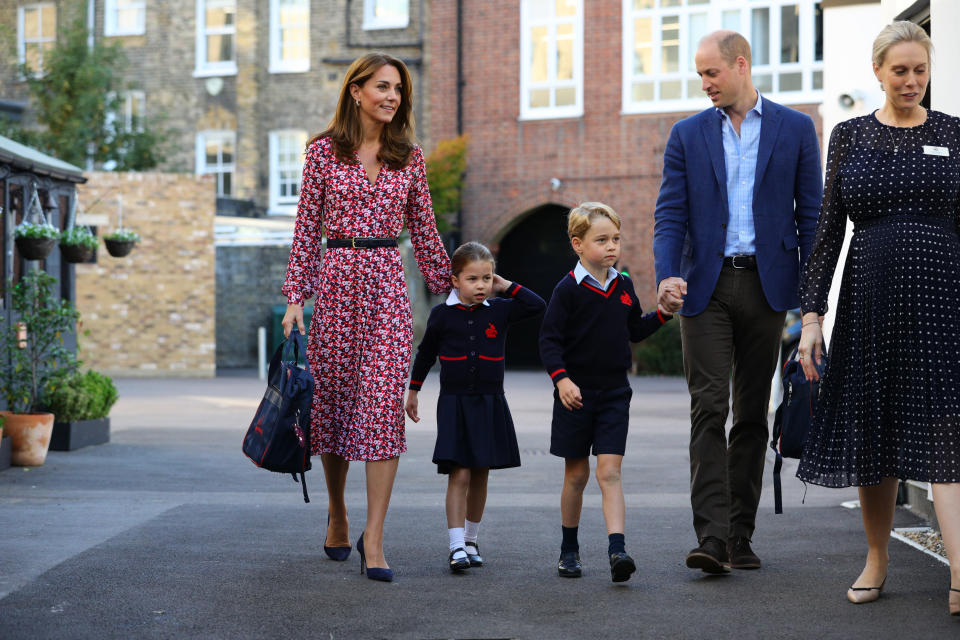 Princess Charlotte joined her brother Prince George at Thomas's Battersea in 2019. (Getty Images)