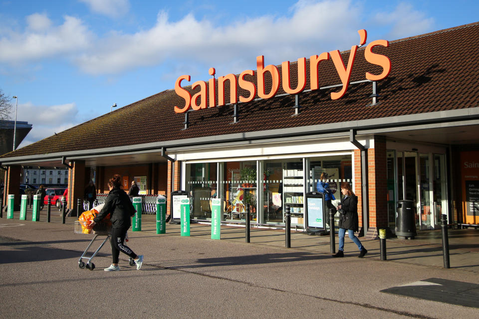 A view of a logo of Sainsbury's outside its branch in north London. On Wednesday 8 Jan 2020, J Sainsbury will publish its trading statement up to the end of the third quarter. (Photo by Dinendra Haria / SOPA Images/Sipa USA)