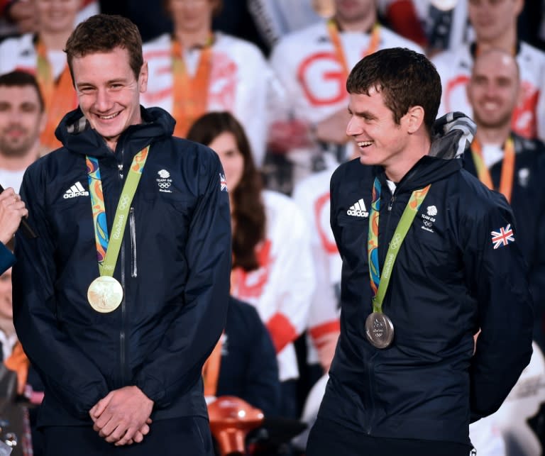 Alistair (L) and Jonny Brownlee (R) have been mainstays of the British triathlon team at several Olympic Games (Oli SCARFF)