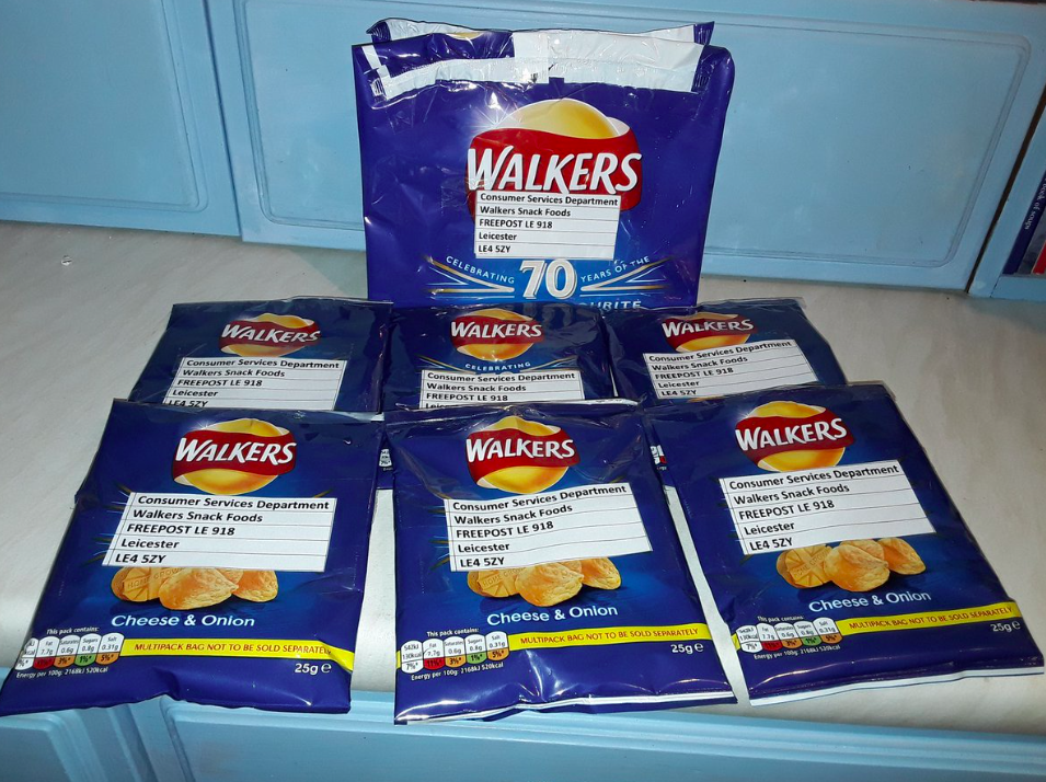 <em>Environmental campaigners have been posting empty packets of Walkers’ crisps in protest at the packaging (Twitter/@MarvinE0)</em>