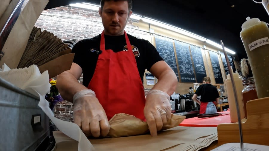 Bagels flew off the shelves as customers continually ordered throughout the morning.