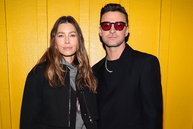 <p>Jerritt Clark/Getty Images</p> Jessica Biel and Justin Timberlake in West Hollywood in March 2024