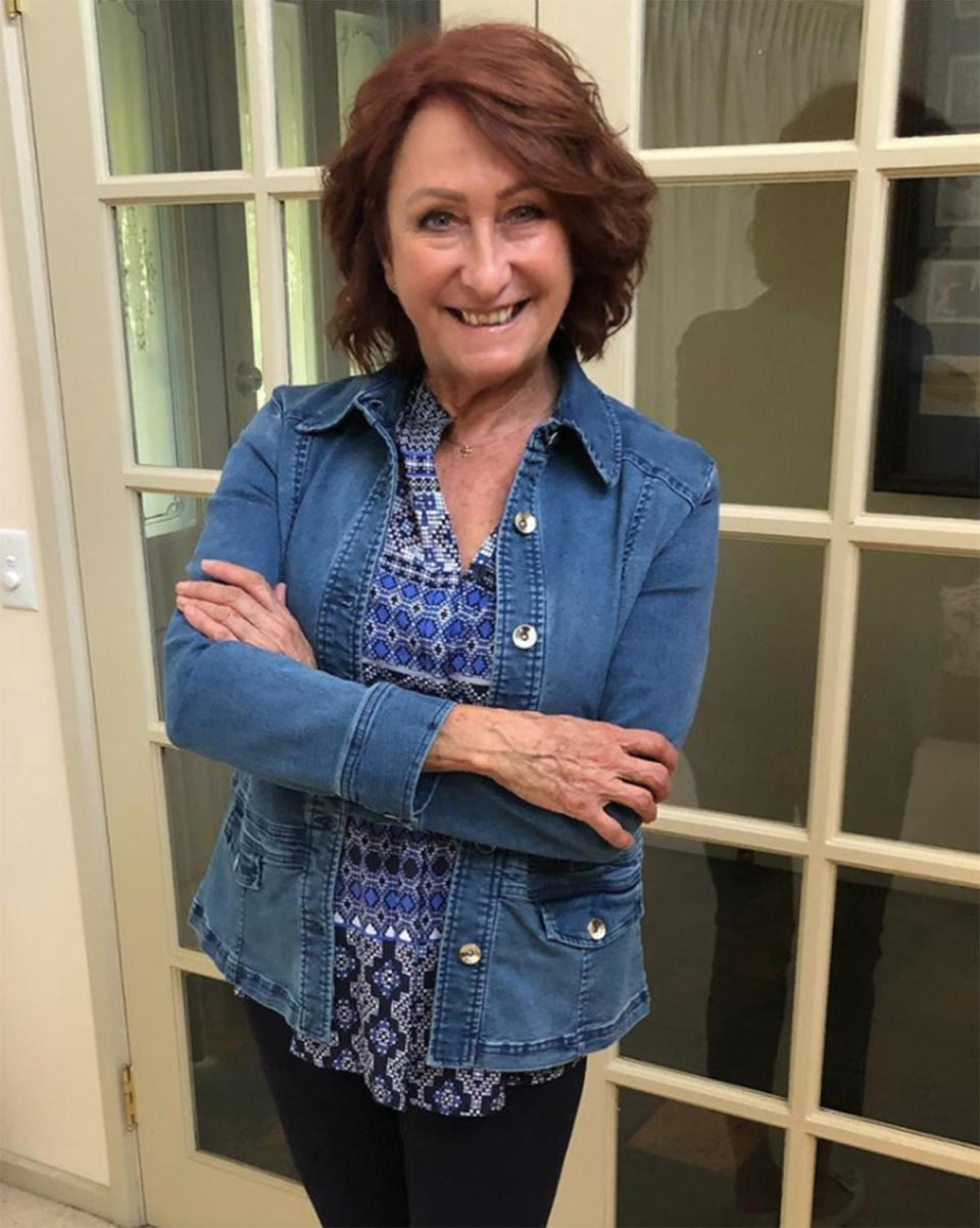 Lynne McGranger in a denim jacket