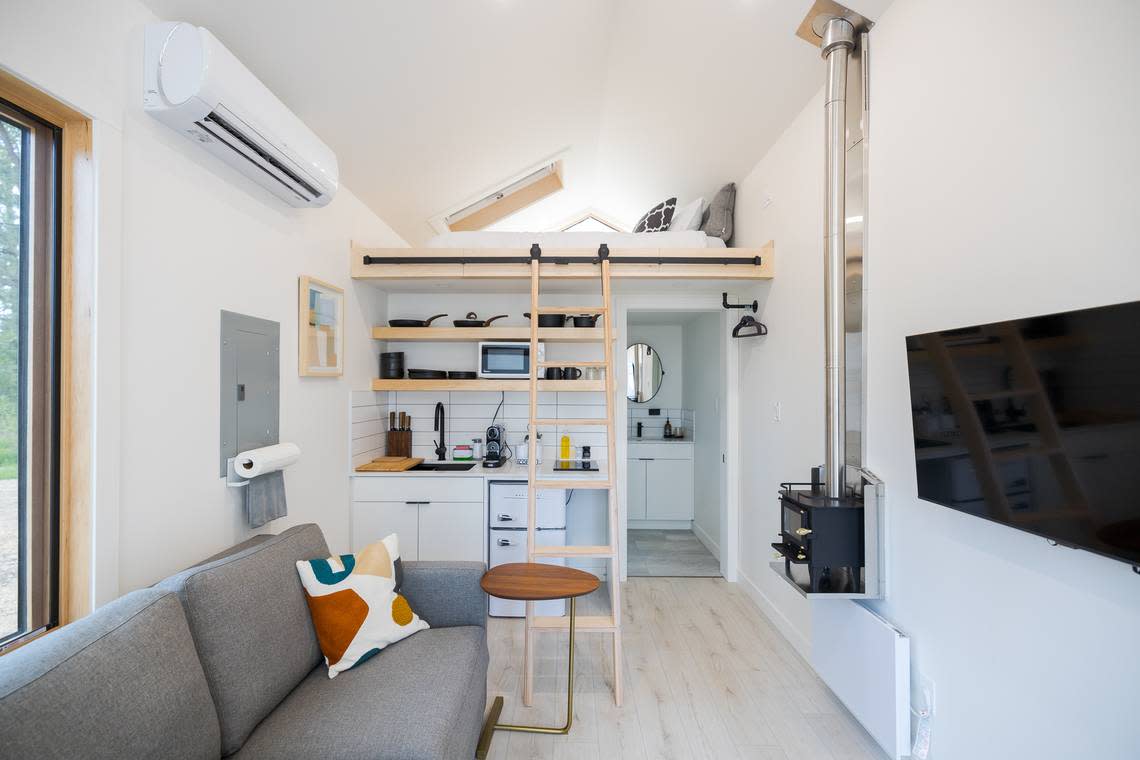 The luxury tiny homes offer a full bathroom, workspace, a 5G router and EV charging hookups.