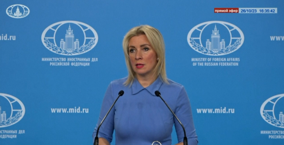 俄羅斯外交部發言人扎哈羅娃證實哈瑪斯代表團抵俄。（圖／美聯社）