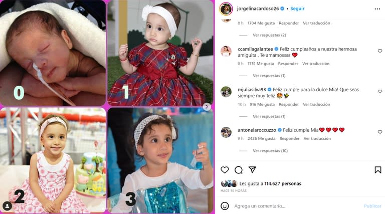 Mía Di María cumplió diez años y Antonela Roccuzzo le dedicó un tierno saludo