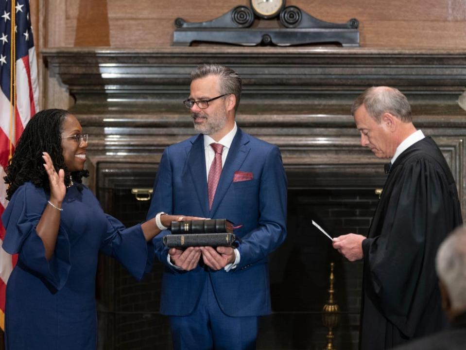 Ketanji Brown Jackson is sworn in as a Supreme Court justice