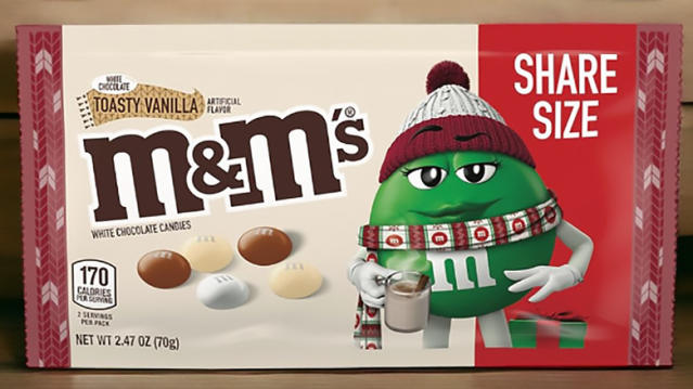 M&M's, Holiday White Peppermint Chocolate Candy, 8 Oz