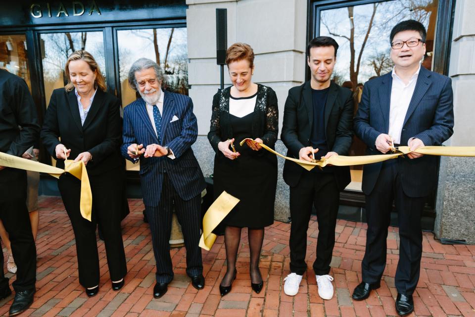 Ribbon Cutting with Meg Mainzer-Cohen, Ronald Druker, Creative Director, Gabriele Colangelo, and  President & CEO, Zhao Yizheng