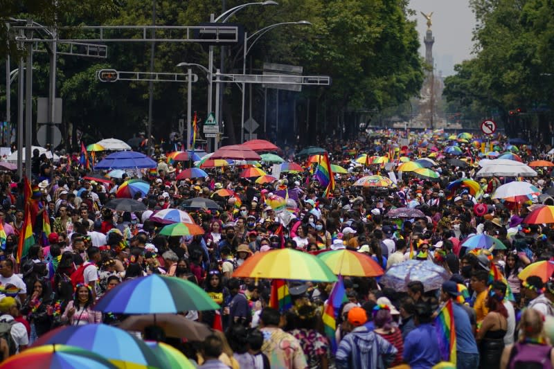 2022年6月25日，墨西哥首都墨西哥市舉行LGBT驕傲遊行（AP）