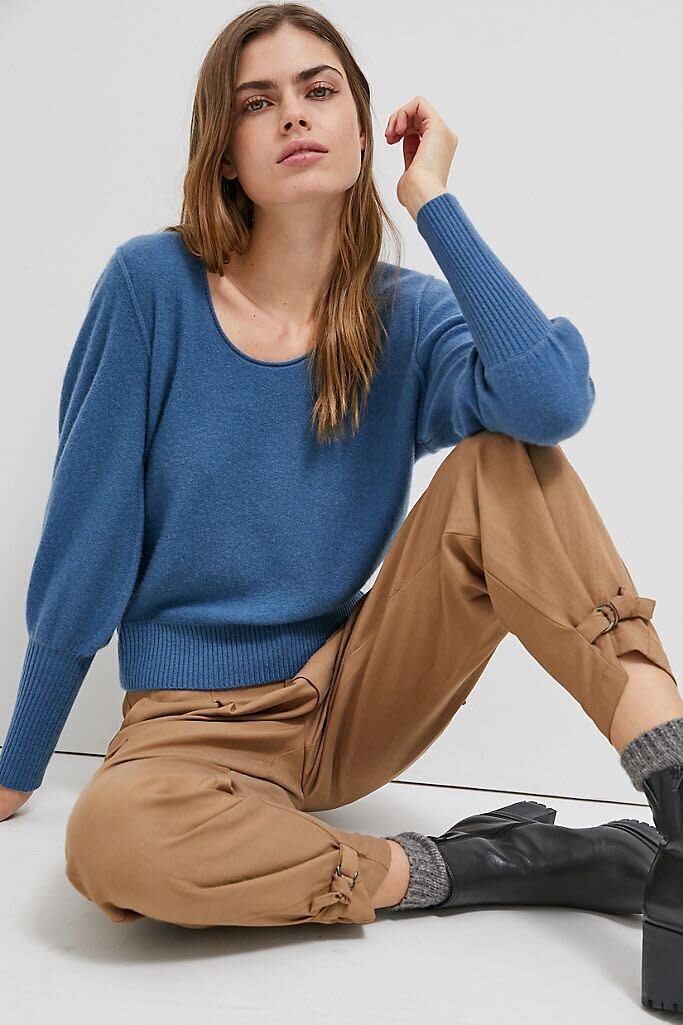 This sweater comes in sizes XXS to 3X. <a href="https://fave.co/37Ky1gw" target="_blank" rel="noopener noreferrer">Originally $148, get it now for 40% off at Anthropologie</a>.
