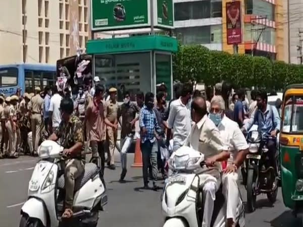 Visuals from the protest site (Photo/ANI)