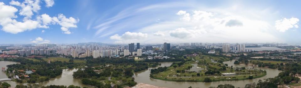 Panaromic views of Jurong Lake Gardens