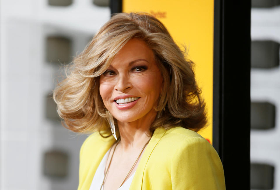 Actor Raquel Welch poses at the premiere of 