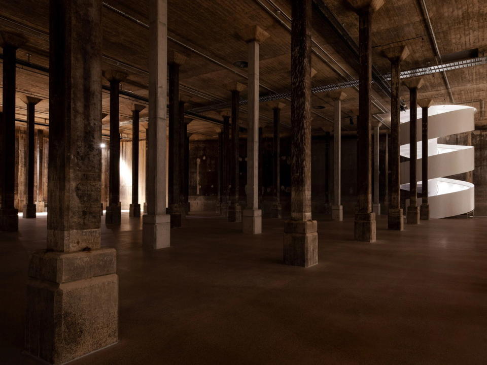 Sydney Modern underground art space repurposed from a decommissioned World War II naval oil tank.