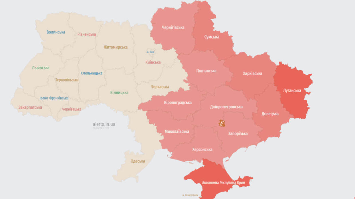 Screenshot: map of alerts.in.ua