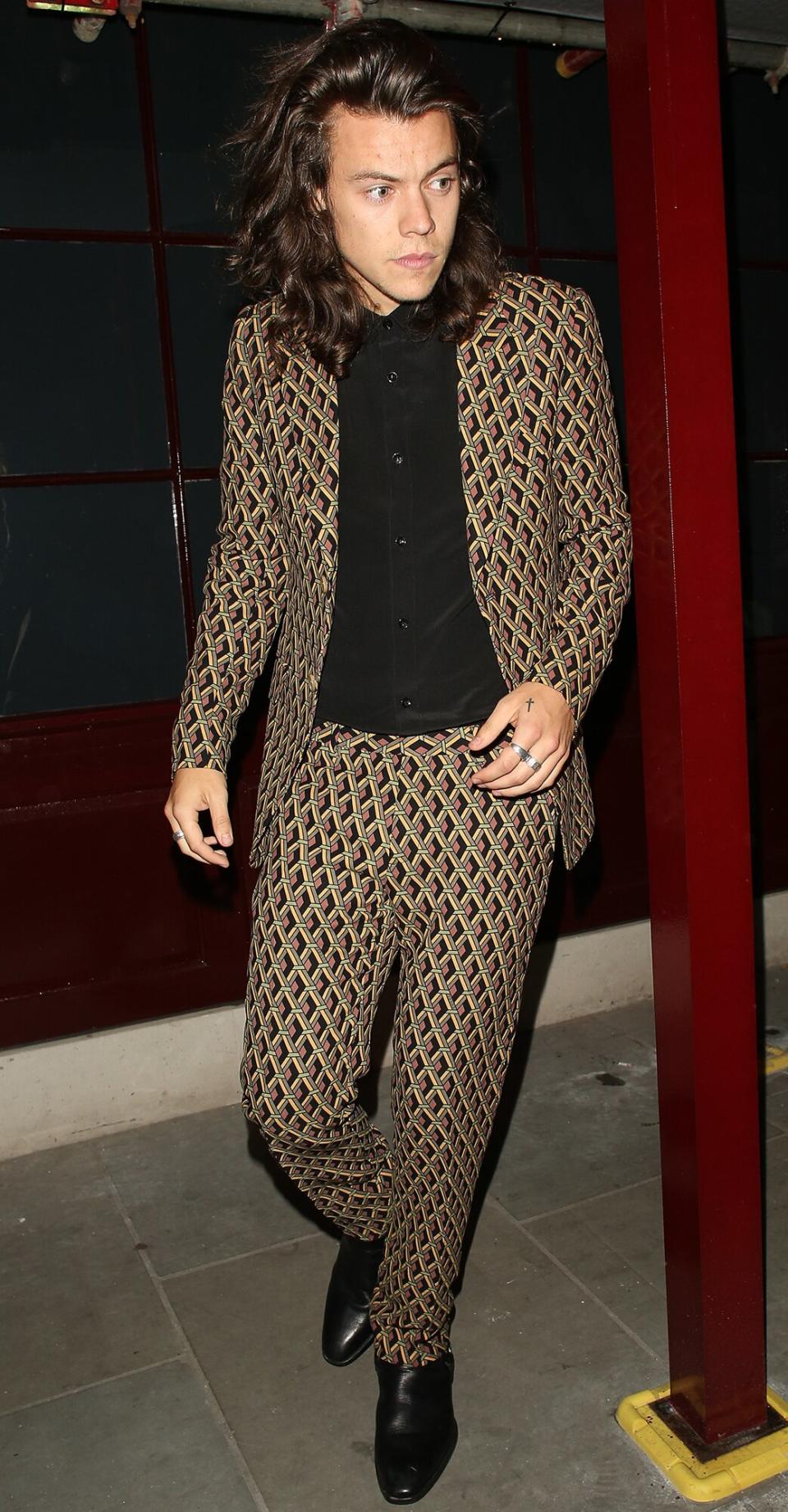 Harry Styles at Lou Lou's club on September 21, 2015 in London, England