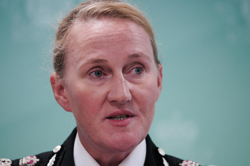 Chief Constable Serena Kennedy from Merseyside Police speaks to the media at force headquarters in Rose Hill after a nine-year-old girl was fatally shot in Knotty Ash, Liverpool, on Monday. Two other people are in hospital with gunshot wounds after officers attended a house in Kingsheath Avenue, Knotty Ash. Picture date: Tuesday August 23, 2022.