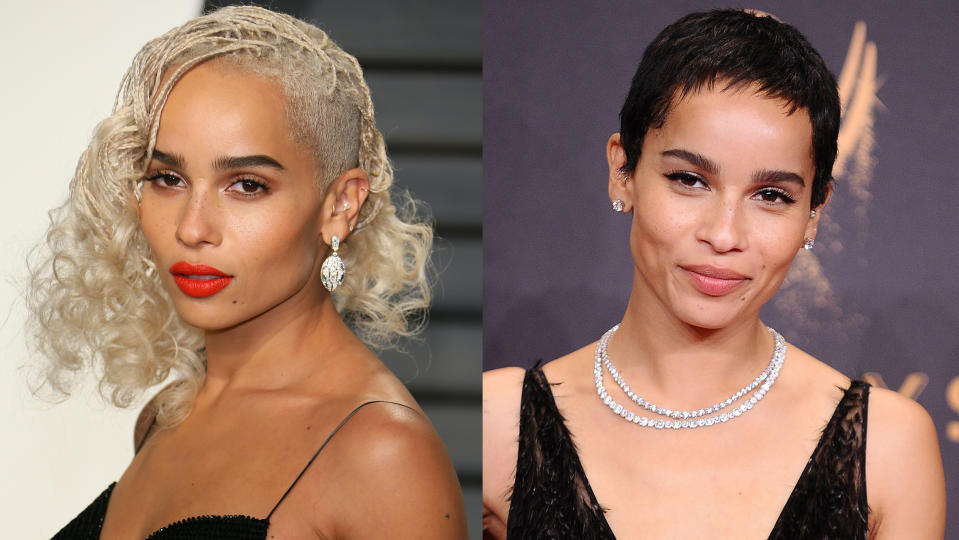 dramatic celeb hair Zoë Kravitz