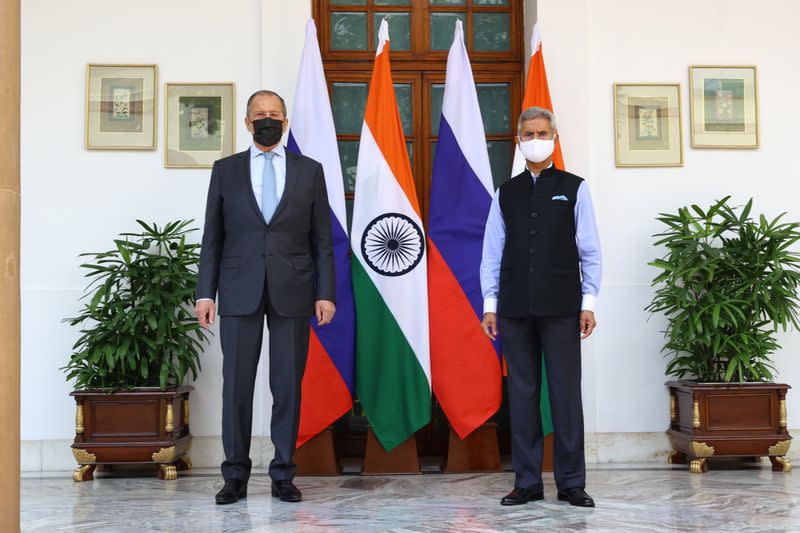 Russia's Foreign Minister Lavrov meets with his Indian counterpart Jaishankar in New Delhi