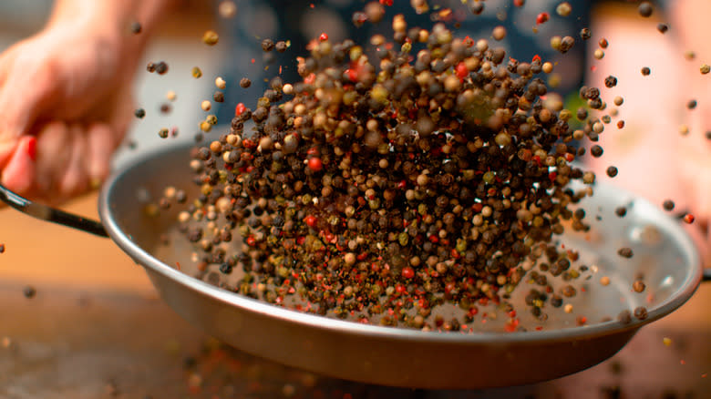 Whole spices being toasted