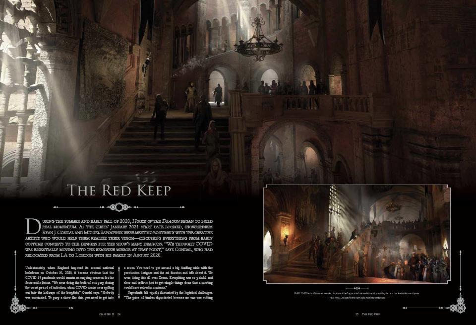 A lavishly-illustrated spread from the making-of book, Game of Thrones: House of the Dragon. (Photo: Courtesy Insight Editions)