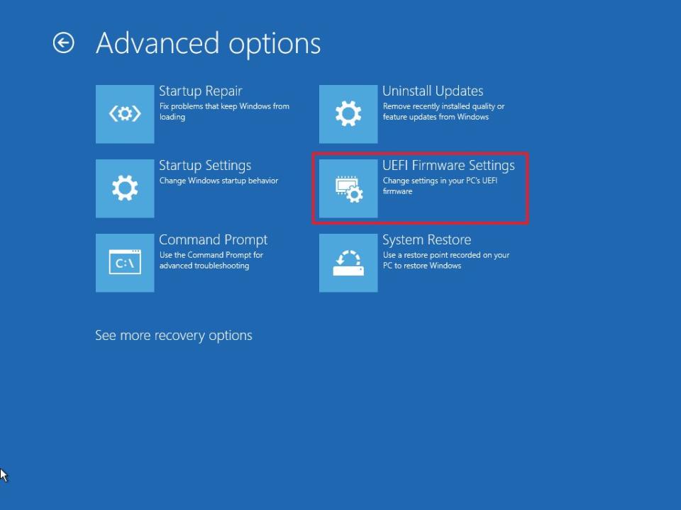 UEFI firmware settings