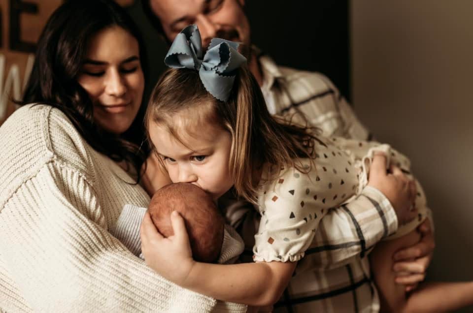 December MSU Texas graduate Bethany and Josh Russell are shown with daughter Evelynn, 4, and son Everett, 11 weeks old.