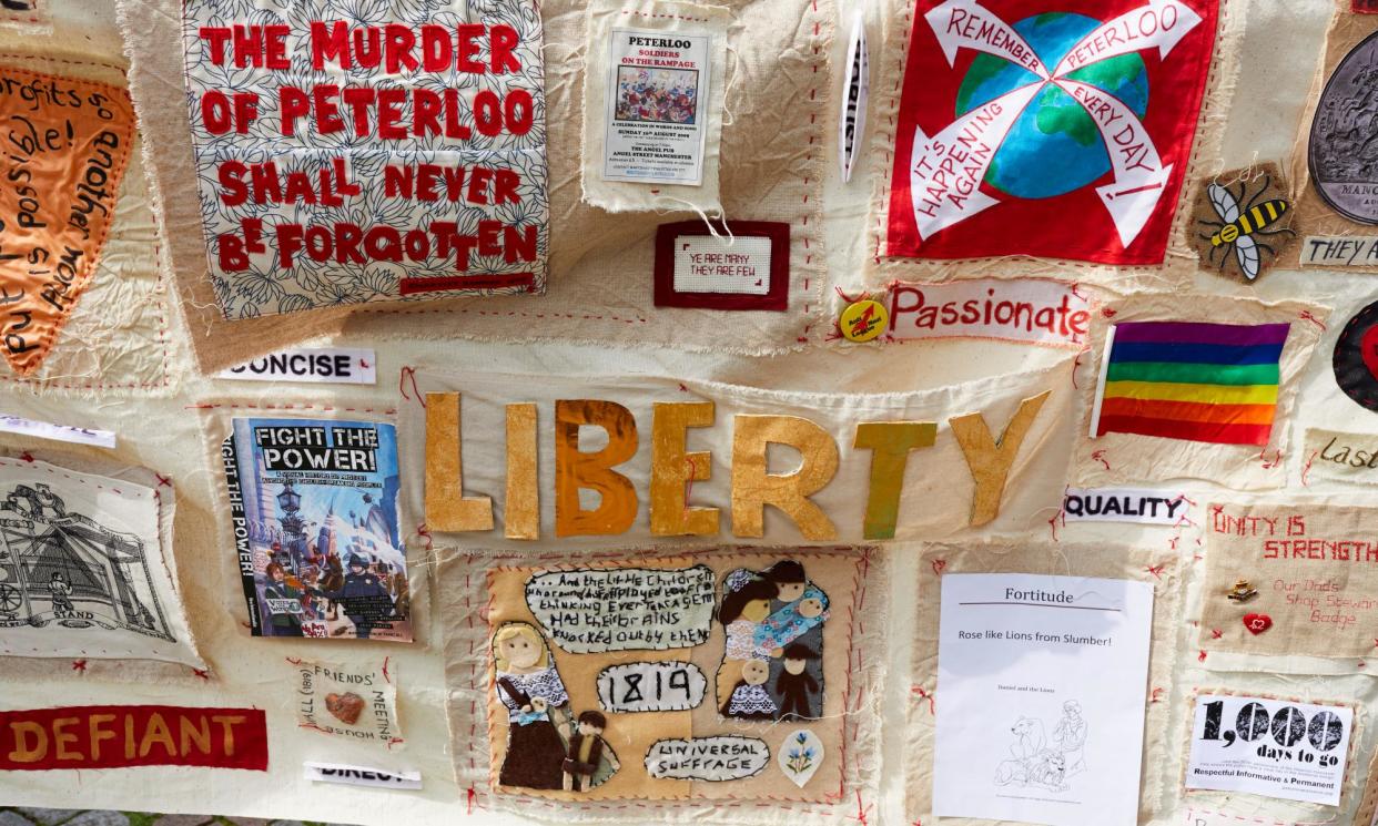 <span>The Peterloo Tapestry, which was unveiled in Manchester, 2017.</span><span>Photograph: Christopher Thomond/The Guardian</span>