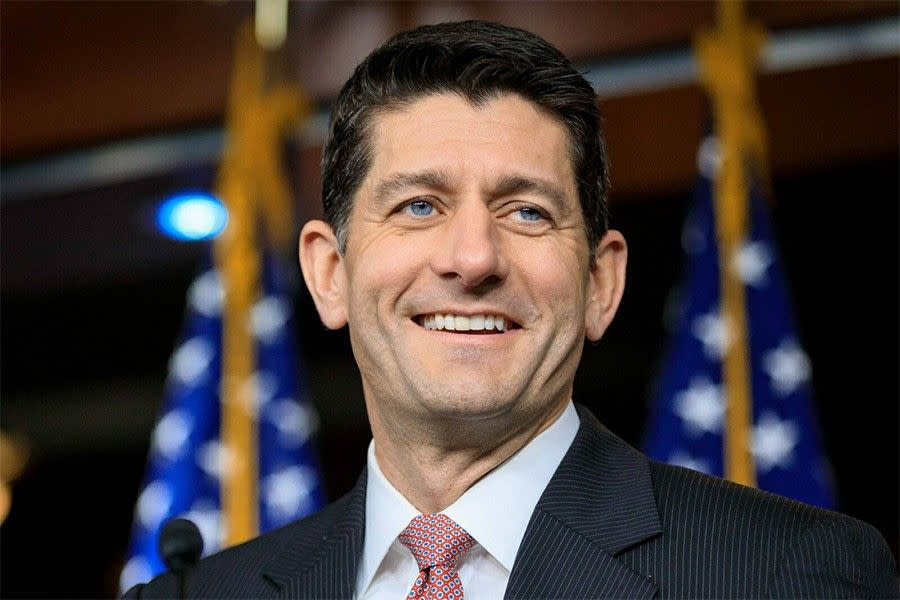 Former Speaker of the House Paul Ryan speaks on March 11.