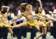 Cheerleaders perform during pre-game ceremonies for the NFL Super Bowl XLVII football game between the San Francisco 49ers and the Baltimore Ravens in New Orleans, Louisiana, February 3, 2013. REUTERS/Sean Gardner (UNITED STATES - Tags: SPORT FOOTBALL) - RTR3DBIA