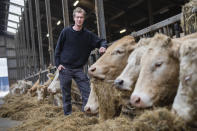 Farmer's Defense Force vice president Jos Ubels poses for a portrait at his farm in Anderen, Northern Netherlands, Monday, March 18, 2024. Ubels feels that everything from overbearing bureaucrats insisting when farmers should sow or harvest, imposing excessive restrictions on fertilizer and manure use and unfair international competition condoned by the European Union have created a potent mix that has driven him away from mainstream politics. (AP Photo/Peter Dejong)