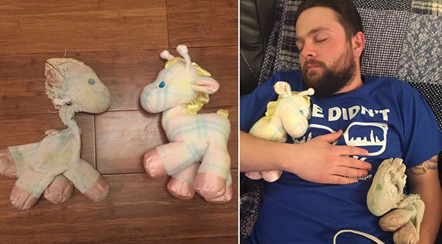 Nick Hollinger taking a nap with both Fraffys Christmas evening. Pictures: Nick Hollinger