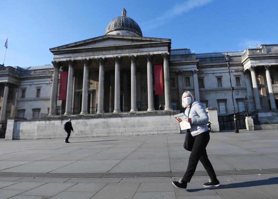 Outside the National Gallery this week.