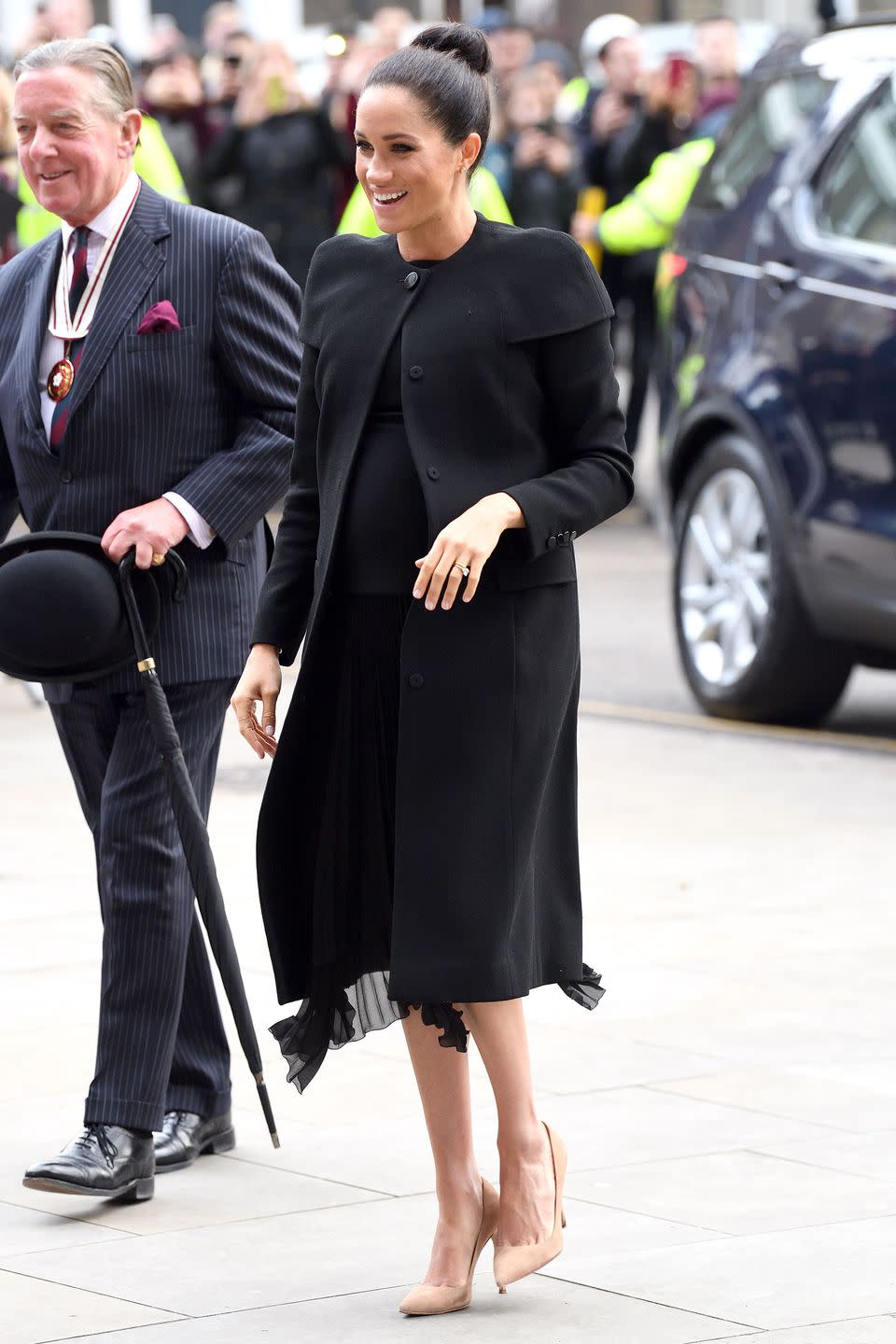 <p><strong>31 January </strong>While visiting City university in London, she opted for an elegant Givenchy coat. </p>