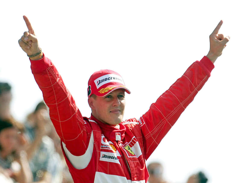 Formula 1 legend Michael Schumacher, then of Scuderia Ferrari, celebrates his victory at the Italian Grand Prix in Monza. Michael Schumacher will always be remembered as a Formula One icon and he also effectively led the Ferrari team during his successful spell there, former Formula One boss Bernie Ecclestone has said. Gero Breloer/dpa