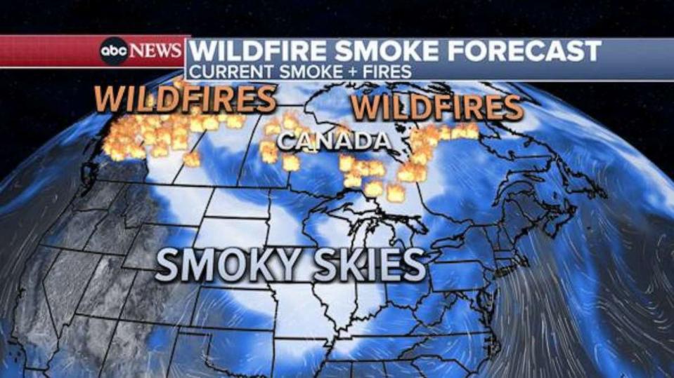 PHOTO: Wildfire smoke forecast. (ABC News)