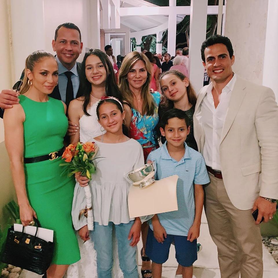 Alex Rodriguez's oldest daughter says goodbye to middle school and hello to high school! The proud father gushed over his little girl on Instagram, following her middle school graduation. "How is my beautiful angel going to be a freshman in high school?! Congrats Tashi, we love you! 👩🏽‍🎓❤️," Rodriguez captioned his photo, which shows himself alongside fiancée Jennifer Lopez, ex-wife Cynthia Scurtis and both of their families. 
