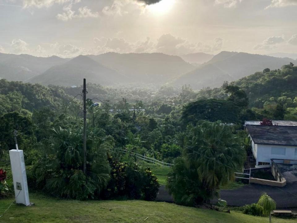 The sun begins to set over Comerío, Puerto Rico, on Wednesday.