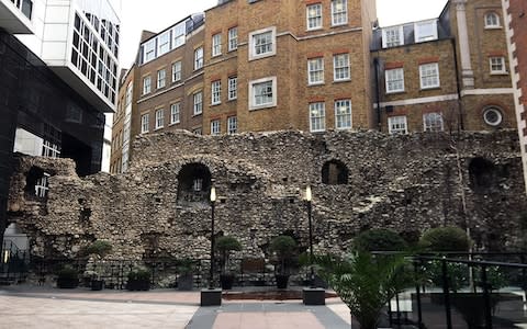 The Roman parts of the wall are identifiable by the red bricks - Credit: hugh morris