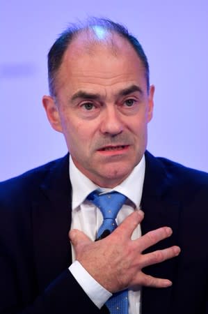 FILE PHOTO: Warren East, CEO of Rolls Royce, speaks at the Confederation of British Industry's (CBI) annual conference in London