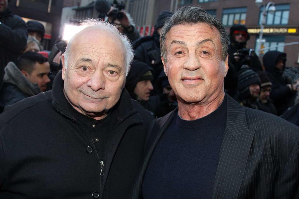 <p>Bruce Glikas/FilmMagic</p> Burt Young and Sylvester Stallone attend the "Rocky" Broadway opening in 2014