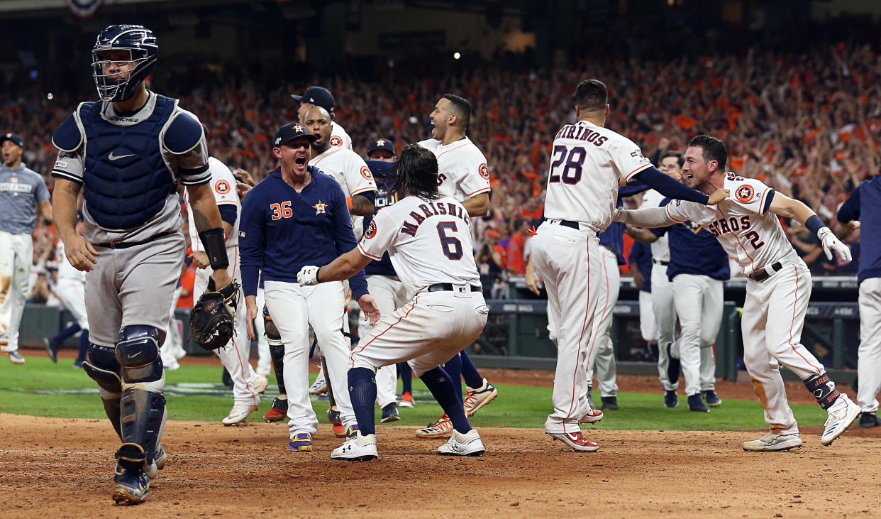 Astros walkoff sign-stealing.