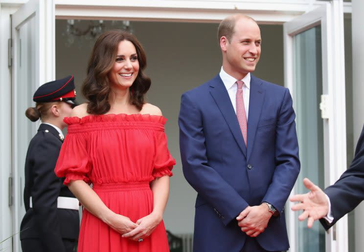 The Duke and Duchess of Cambridge spent their first evening in Berlin honouring the Queen [Photo: PA]