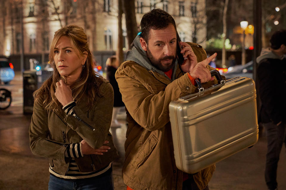 Murder Mystery 2 stars Jennifer Aniston and Adam Sandler. (Netflix)