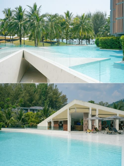 考拉貝拉度假酒店星芒狀的建築空間、泳池設計，充滿時尚感。
