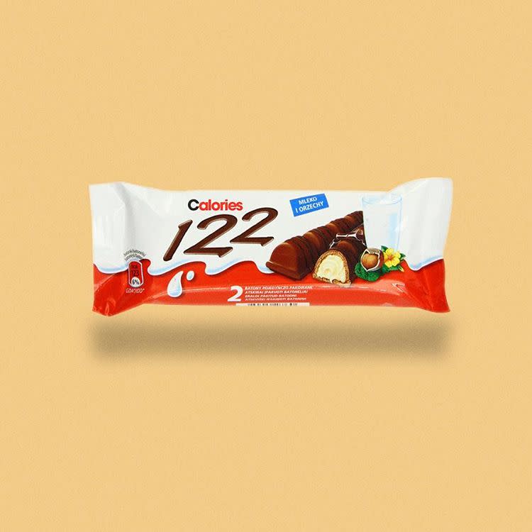 "So sollten Marken aussehen, um Ihnen zu helfen, Ihre Sommerfigur zu erreichen", erklärt "Calorie Brands". Denn auch diese süße Zwischenmahlzeit hat es in sich: Kinder Bueno enthält 122 Kalorien.